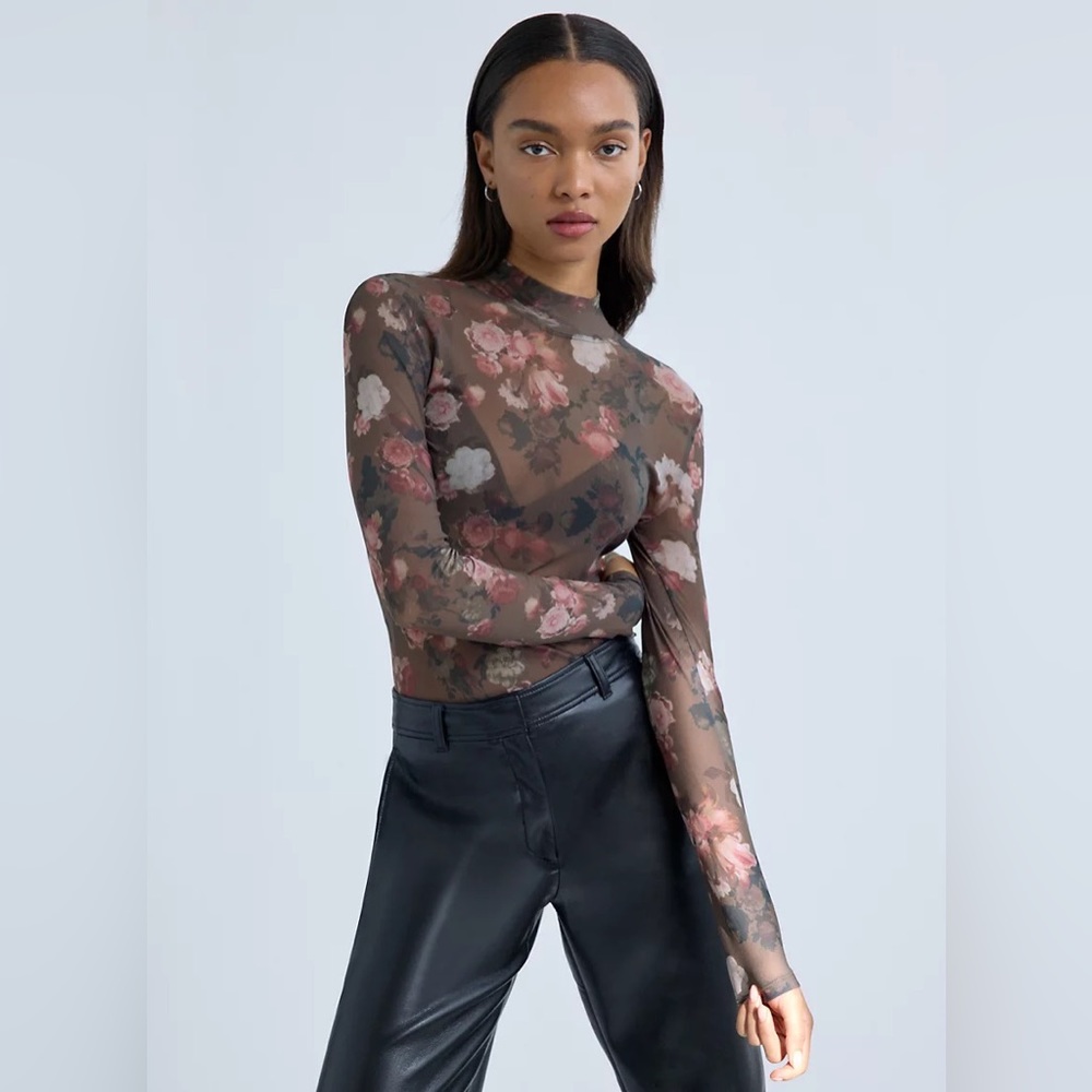 Aritzia Babaton Exhibit Sheer Mesh Top